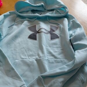 Under Armour Sky Blue Hoodie with Gray Logo